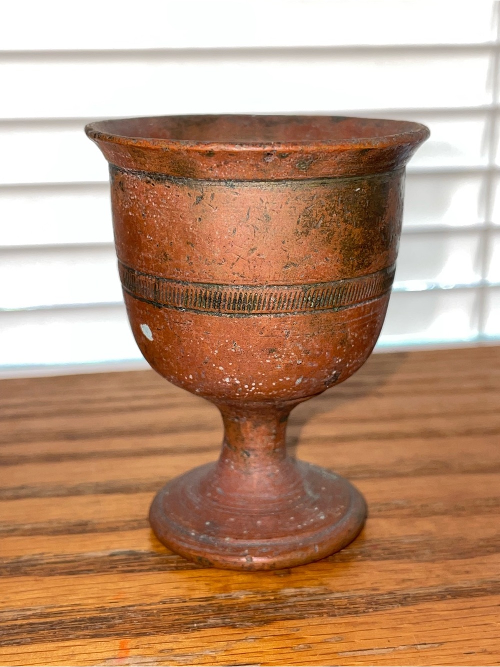 Vintage Heavy Cast Brass Miniature Ritual Chalice Goblet Tiny Altar Cup 2.75"